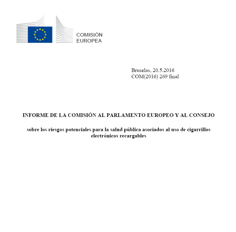 Informe sobre los riesgos potenciales para la salud pública asociados al uso de cigarrillos electrónicos recargables